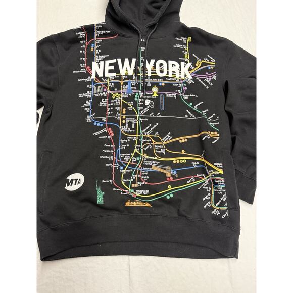 MTA New York Subway Map Hoodie, Black, Size: Men’s XL Unisex - Picture 5 of 8